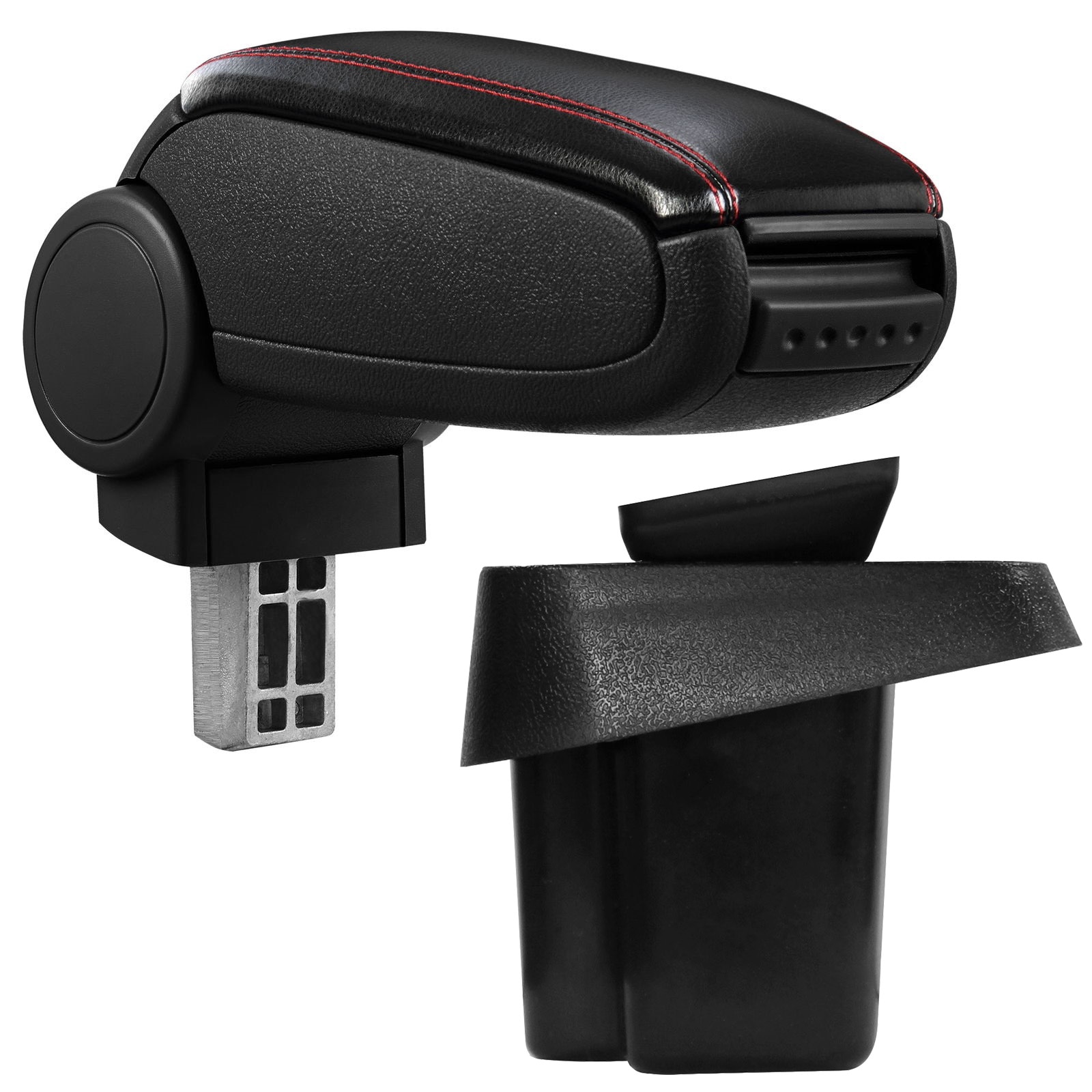 Cotieră pentru Fiat Sedici (06.2006-) negru piele ecologica cu cusatura rosie