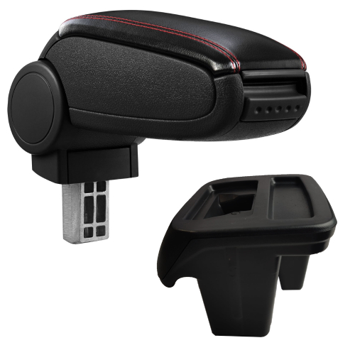 Cotieră pentru Ford Focus 3 Facelift (2015-2018) negru piele ecologica cu cusatura rosie