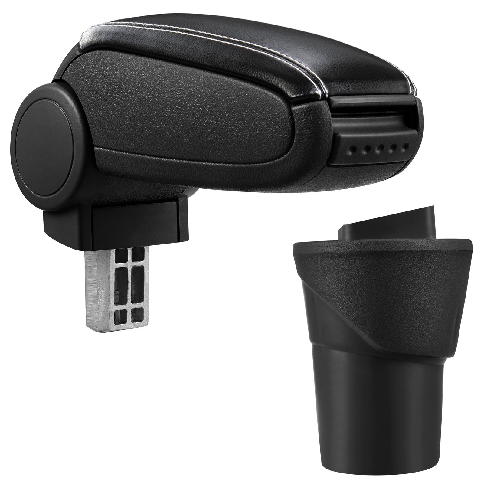 Cotieră pentru Nissan Micra 4 (05.2010-2017) negru piele ecologica cu cusatura alba