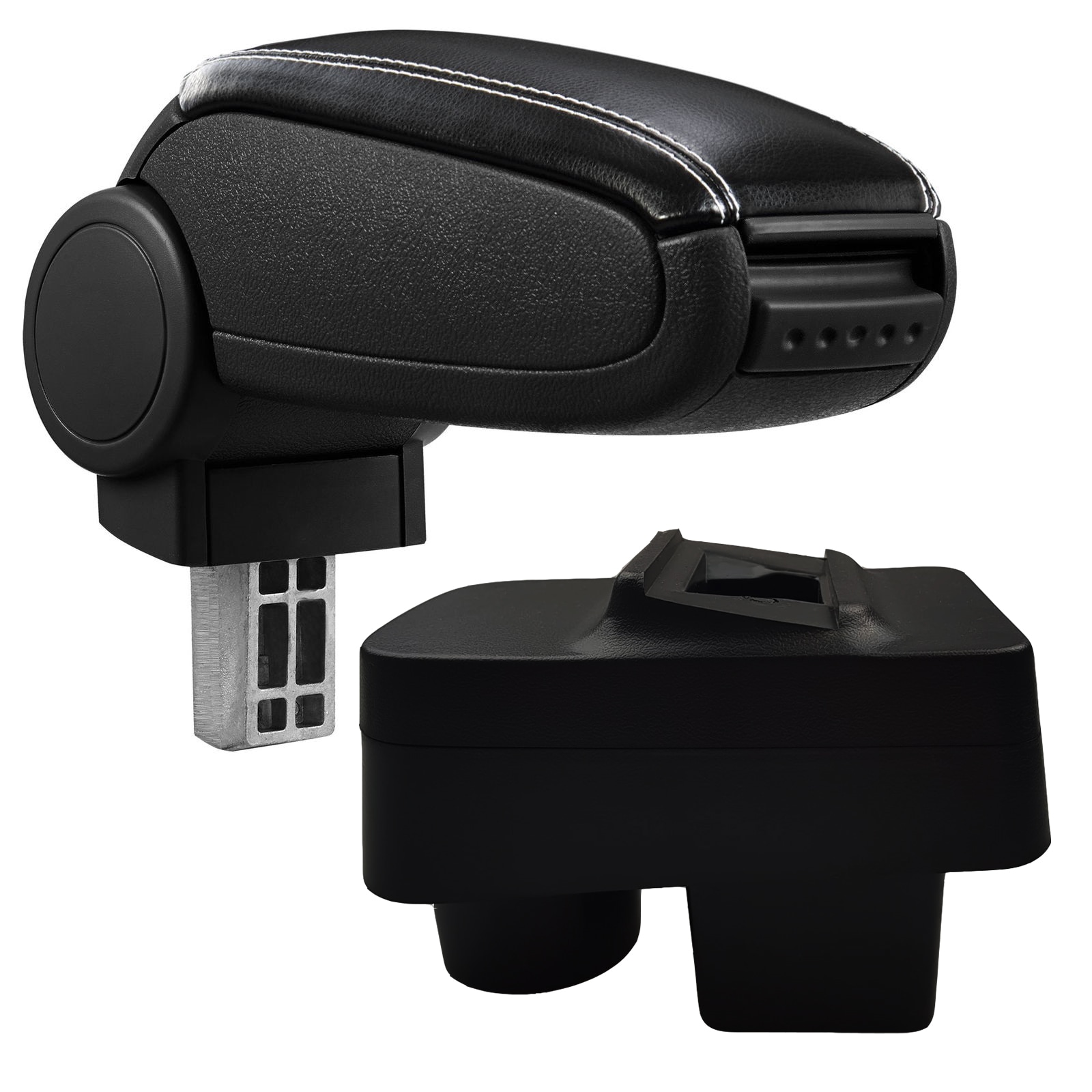 Cotieră pentru Škoda Roomster (03.2006-05.2015) negru piele ecologica cu cusatura alba
