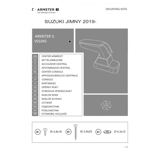 Accoudoir pour Suzuki Jimny (2019-.) - Rati - Armster 2